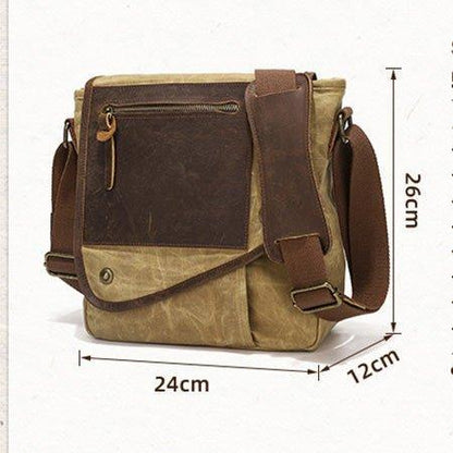 Waxed Canvas Messenger Bag Small