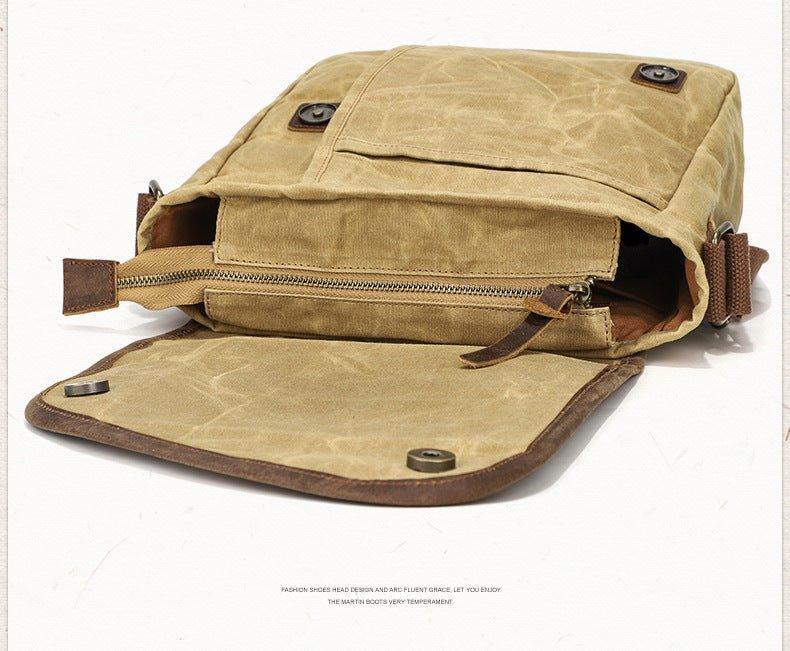 Waxed Canvas Messenger Bag Small