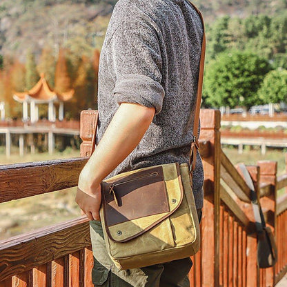 Waxed Canvas Messenger Bag Small