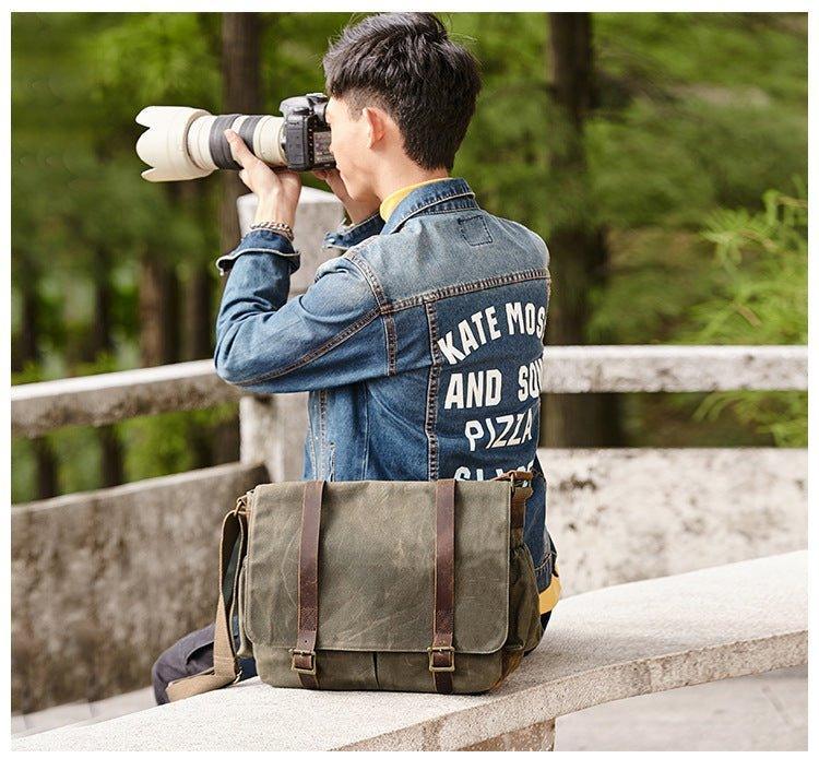 Woosir Waxed Canvas DSLR Camera Messenger Bag