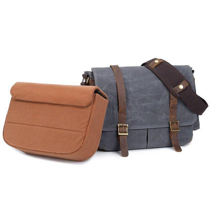 Woosir Waxed Canvas DSLR Camera Messenger Bag