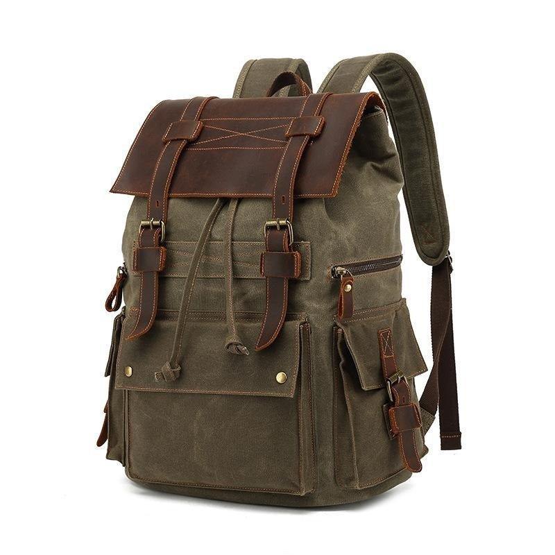 Woosir Waxed Canvas Laptop Backpack Mens