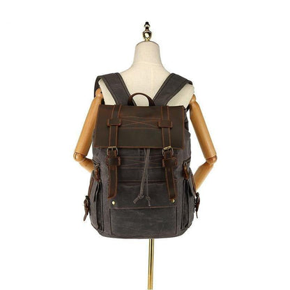 Woosir Waxed Canvas Laptop Backpack Mens