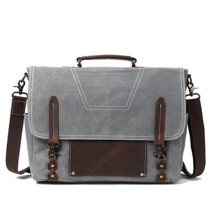 Mens Waxed Canvas Briefcase for Laptop