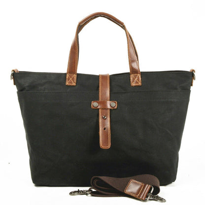 Woosir Waxed Canvas Tote Bag with Shoulder Strap