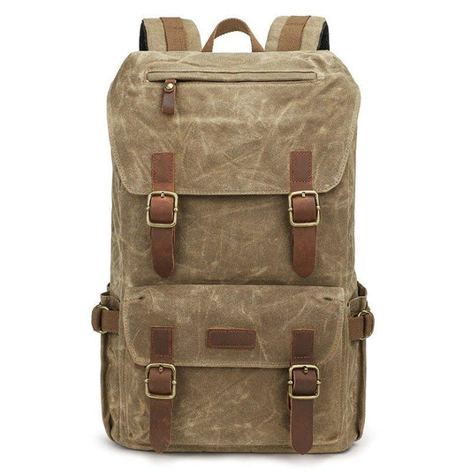 Vintage Waxed Canvas Backpack Mens with Laptop Sleeve
