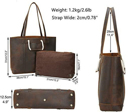 Woosir Women Vintage Shoulder Leather Handbag