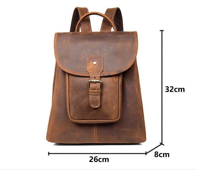 Womens Brown Leather Backpack