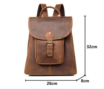 Womens Brown Leather Backpack