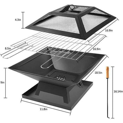 Woosir Wood Burning Square Fire Pits