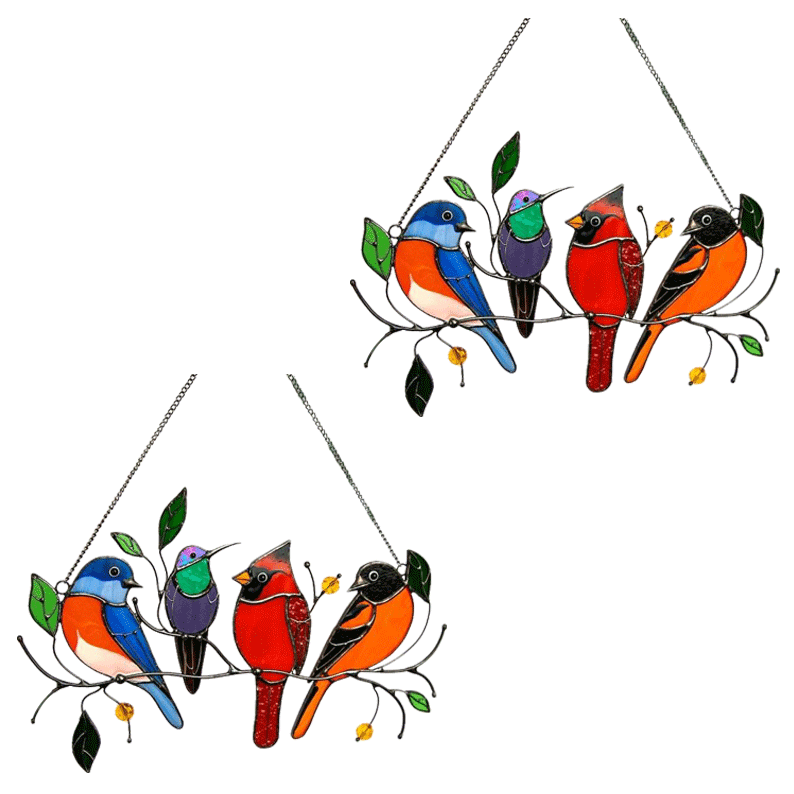 Birds Stained Glass Window Hangings