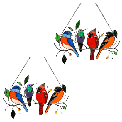 Birds Stained Glass Window Hangings