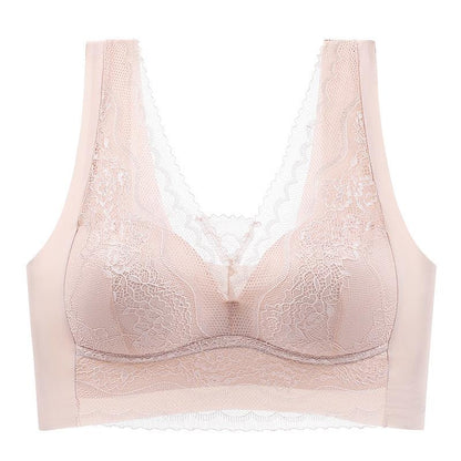 Lace anti-exposure seamless bra