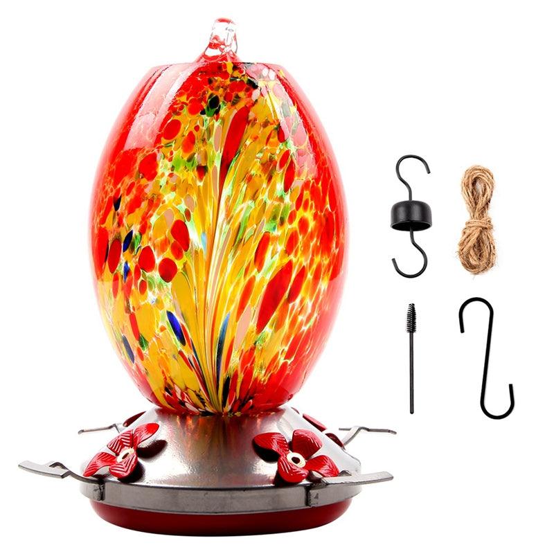 Hummingbird Feeder Hand Blown Glass - Libiyi