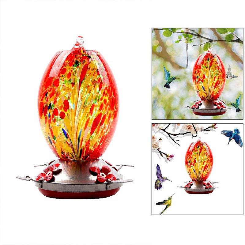 Hummingbird Feeder Hand Blown Glass - Libiyi