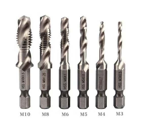 Thread Tap Drill Bits 6Pcs Set