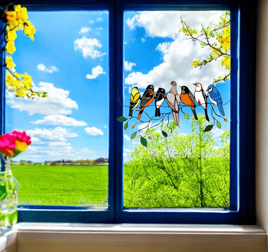 Birds Stained Glass Window Hangings