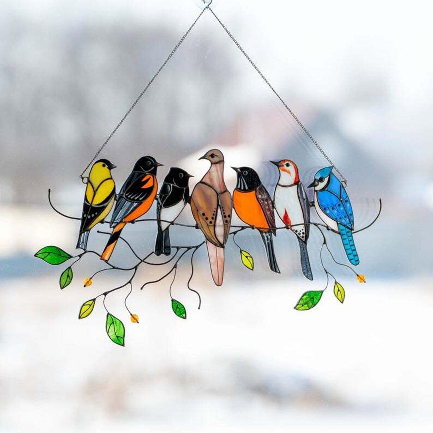 Birds Stained Glass Window Hangings