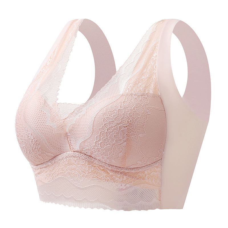 Lace anti-exposure seamless bra