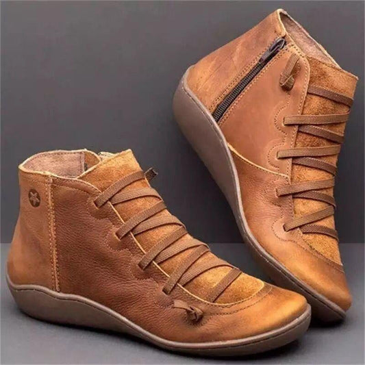 Libiyi Vintage Strappy Ankle Boots For Women - Libiyi