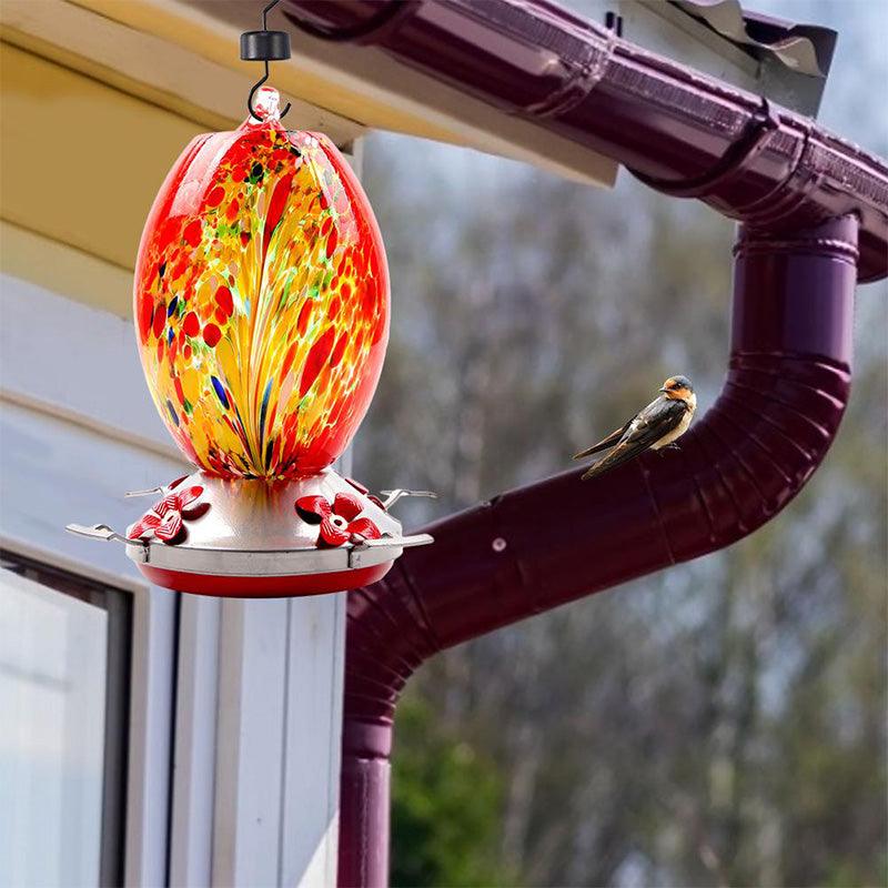 Hummingbird Feeder Hand Blown Glass - Libiyi