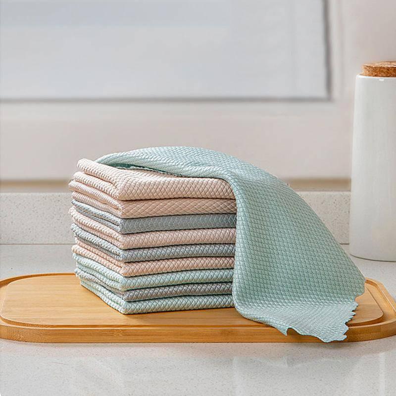 Fish Scale Microfiber Polishing Cleaning Cloth 5 Pcs