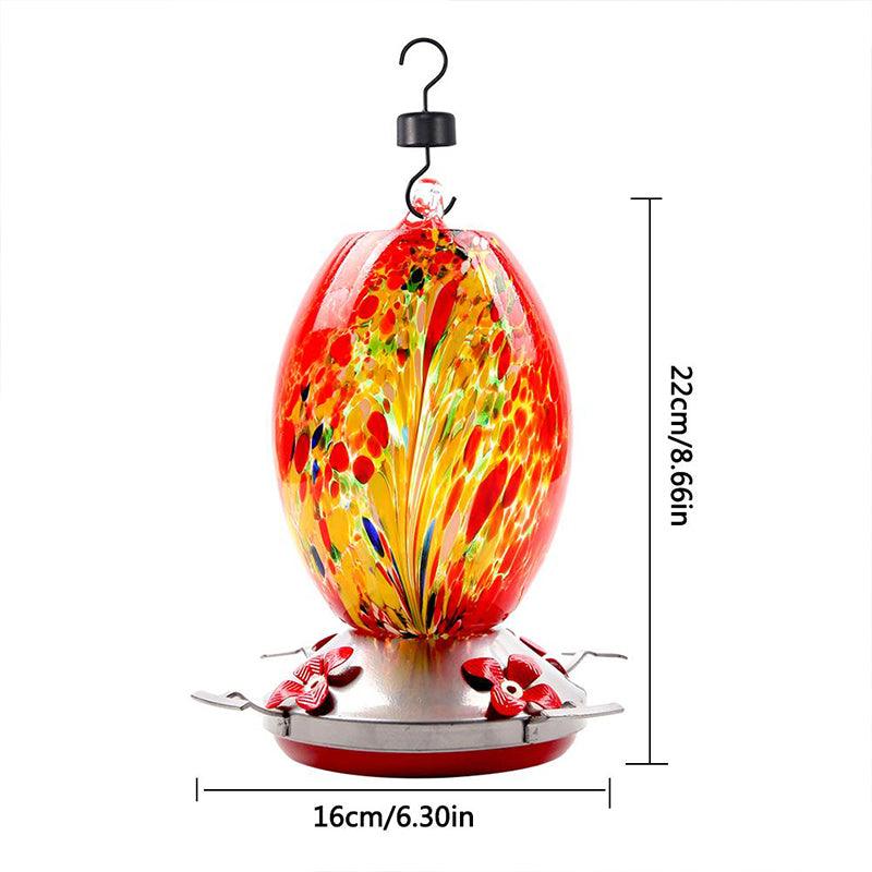 Hummingbird Feeder Hand Blown Glass - Libiyi