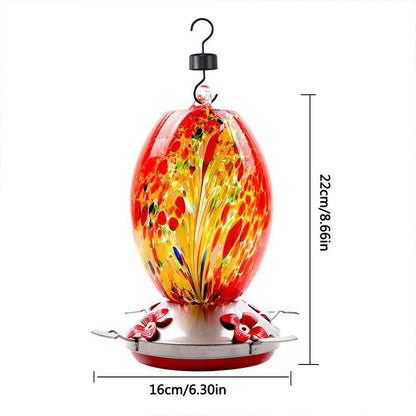 Hummingbird Feeder Hand Blown Glass - Libiyi